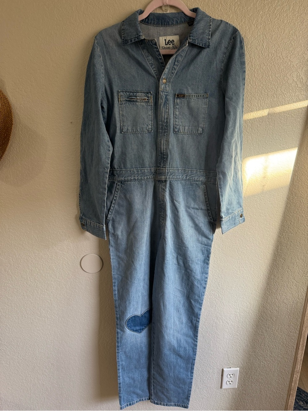 Lee x Free People Light Blue Denim Straight Jeans Coverall Union Alls
